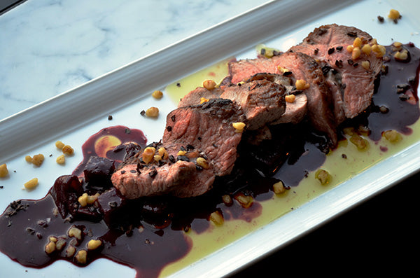 Cocoa-Seasoned Lamb with Sweet & Sour Beets