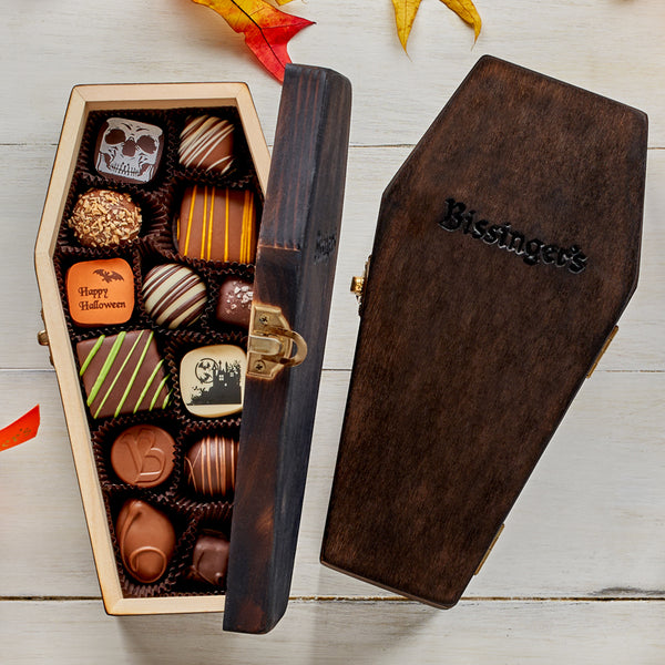 Wooden Coffin Box of Chocolates - 13 PC